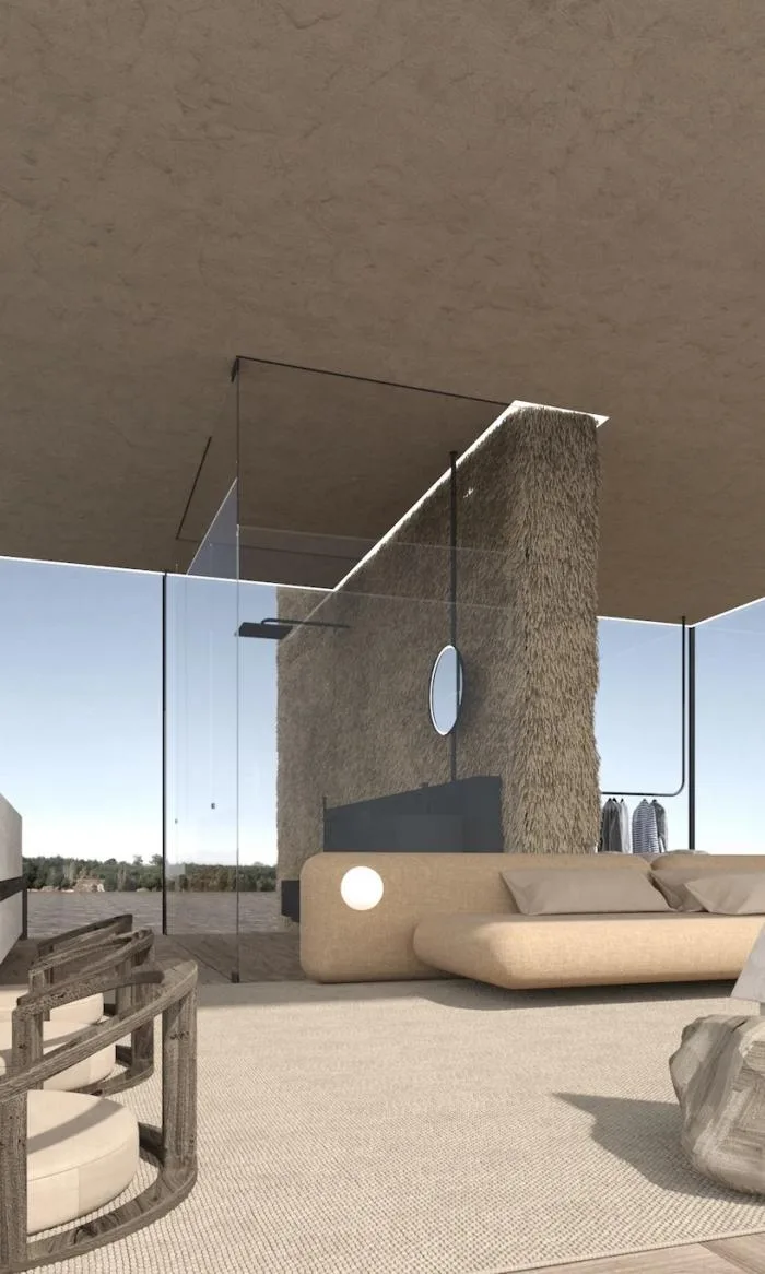 BIM Architecture | Minimalist Glass Hut Standing on a Cliff/Yakusha Design