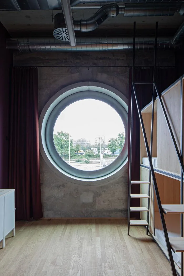 BIM architecture | Wall covered with deep 'eyes', renovation of abandoned barns