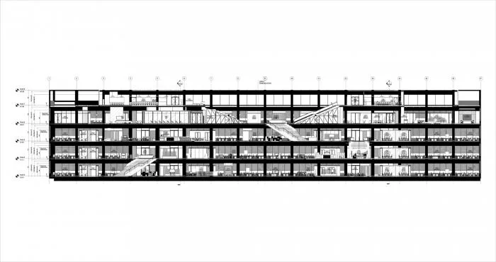 BIM Architecture | A Dynamic Space Like an Outdoor Theater - Mercado Libre Office