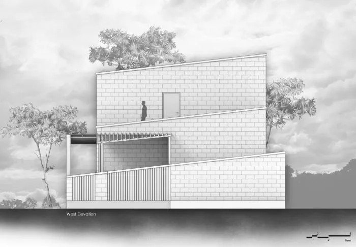 BIM architecture | solemn and transparent, elegant and natural - Indian red "treehouse"/PG Associates
