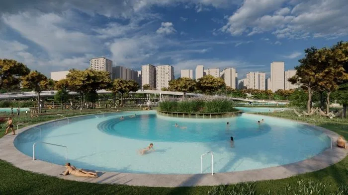 BIM Architecture | Natural Station on the Riverbank: Hanjiang Citizen Park Natural Swimming Pool/Baizhu Architecture+Carve in Sericulture District