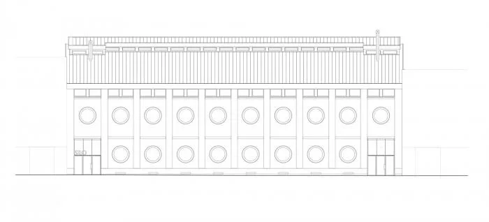 BIM architecture | Wall covered with deep 'eyes', renovation of abandoned barns