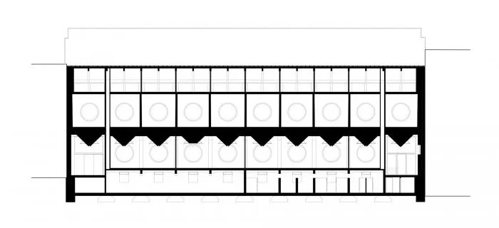 BIM architecture | Wall covered with deep 'eyes', renovation of abandoned barns
