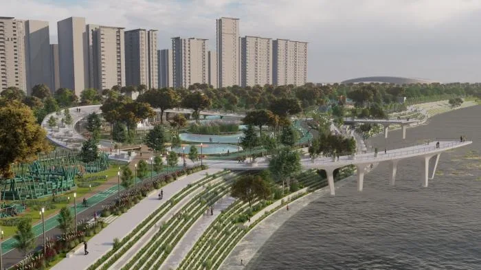 BIM Architecture | Natural Station on the Riverbank: Hanjiang Citizen Park Natural Swimming Pool/Baizhu Architecture+Carve in Sericulture District