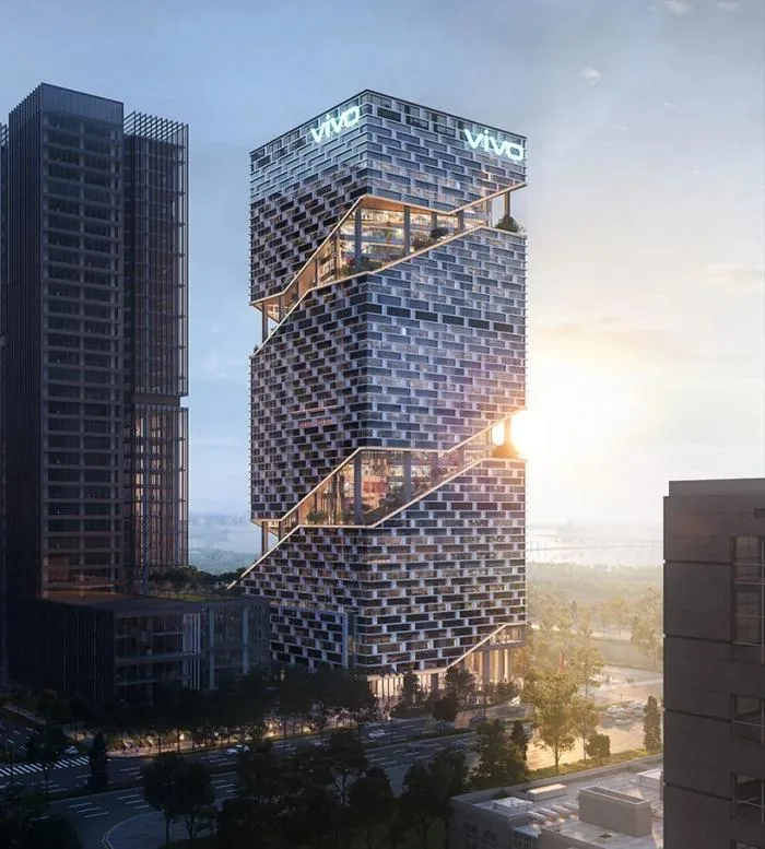 BIM Architecture | vivo Headquarters Office Building, Spiral Garden Terrace Surrounding Up/NBBJ