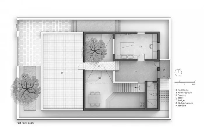 BIM architecture | solemn and transparent, elegant and natural - Indian red "treehouse"/PG Associates