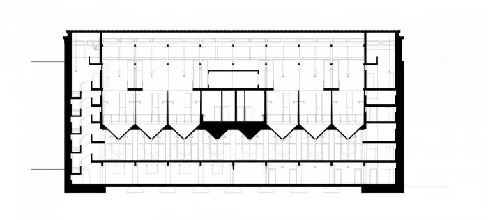 BIM architecture | Wall covered with deep 'eyes', renovation of abandoned barns