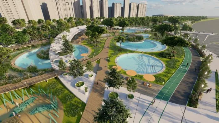 BIM Architecture | Natural Station on the Riverbank: Hanjiang Citizen Park Natural Swimming Pool/Baizhu Architecture+Carve in Sericulture District