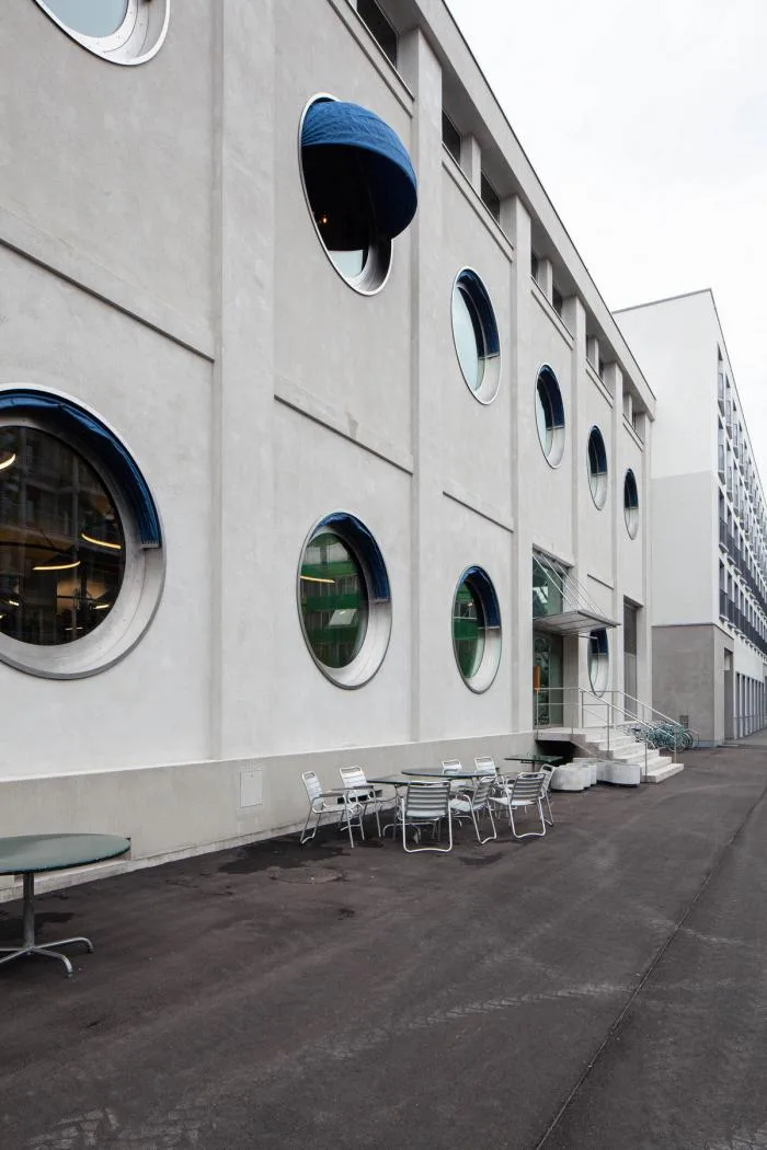 BIM architecture | Wall covered with deep 'eyes', renovation of abandoned barns