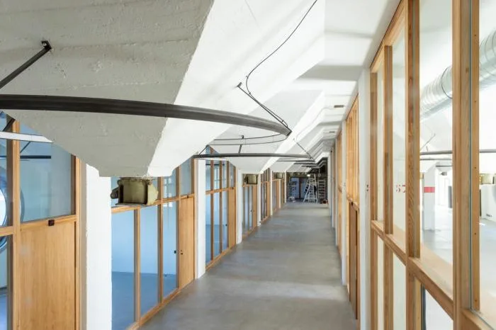 BIM architecture | Wall covered with deep 'eyes', renovation of abandoned barns