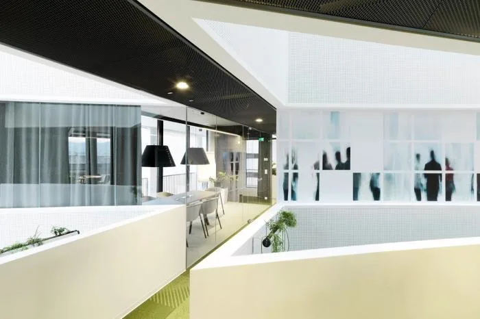 BIM Architecture | Outer Square and Inner Circle, Half Concealed Transparent Light and Shadow - C& P Company Headquarters
