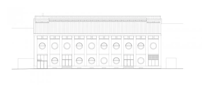 BIM architecture | Wall covered with deep 'eyes', renovation of abandoned barns