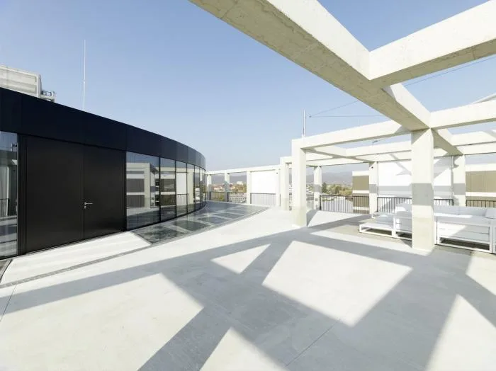 BIM Architecture | Outer Square and Inner Circle, Half Concealed Transparent Light and Shadow - C& P Company Headquarters