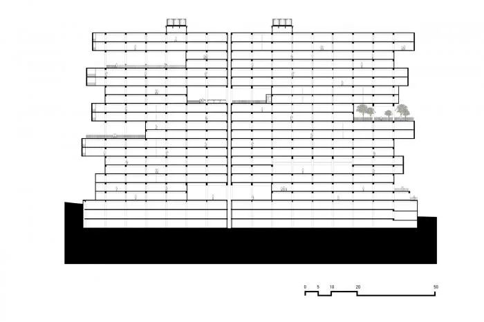 BIM Architecture | Fission of 64 meter Deep Canyon - Amani Apartments