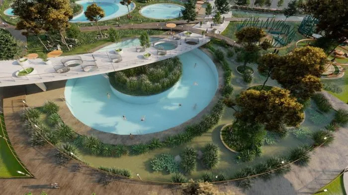 BIM Architecture | Natural Station on the Riverbank: Hanjiang Citizen Park Natural Swimming Pool/Baizhu Architecture+Carve in Sericulture District