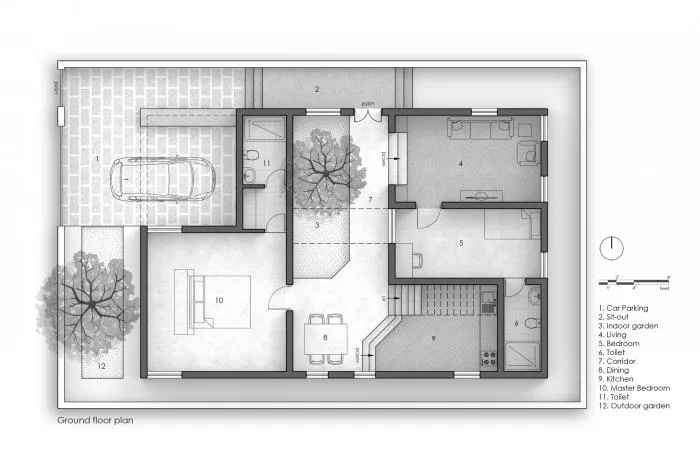 BIM architecture | solemn and transparent, elegant and natural - Indian red "treehouse"/PG Associates