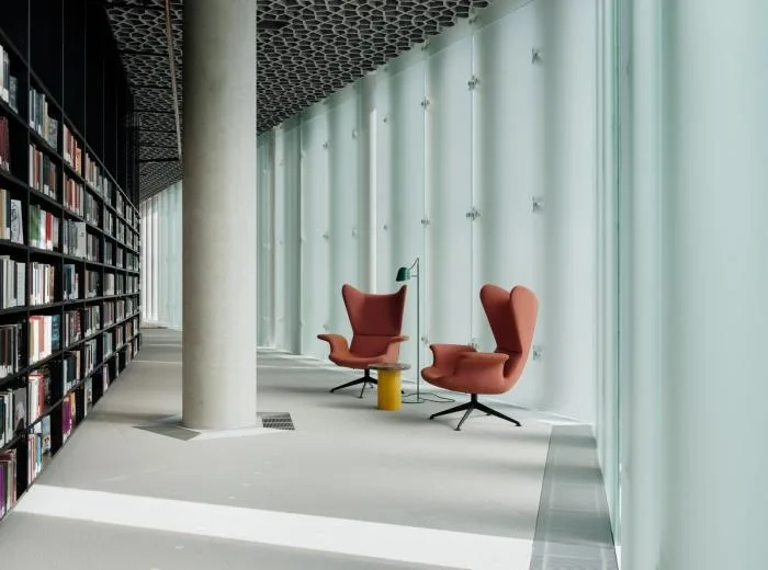 BIM architecture | Enjoying sunbathing under foggy curtain walls: Norwegian Library "Deichman"