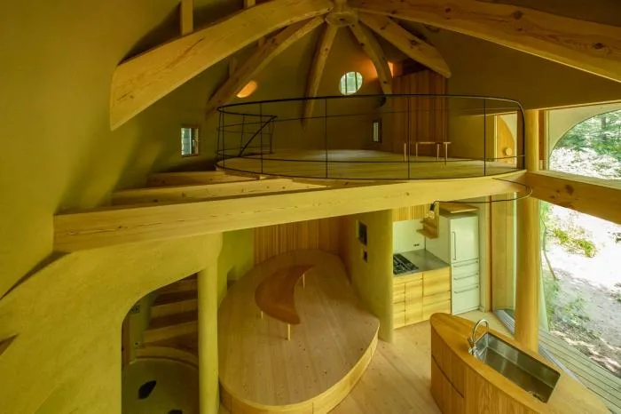 BIM architecture | Cute and playful, shell shaped earthen houses in the forest