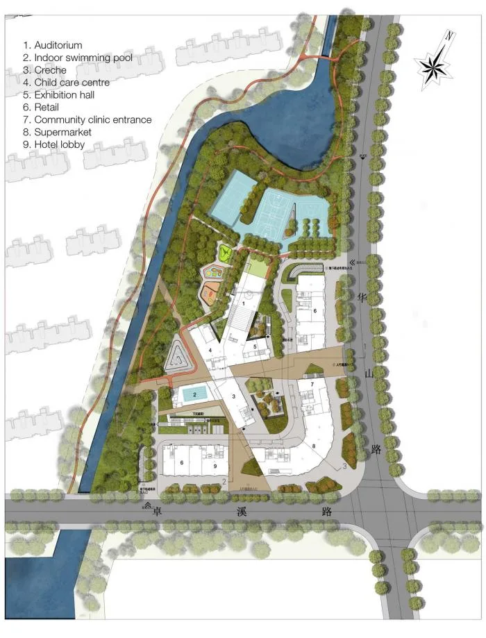 BIM architecture | Freely interpreted enclosed courtyard: Nanjing Pukou Cultural Center/BAU Architecture and Urban Design Firm