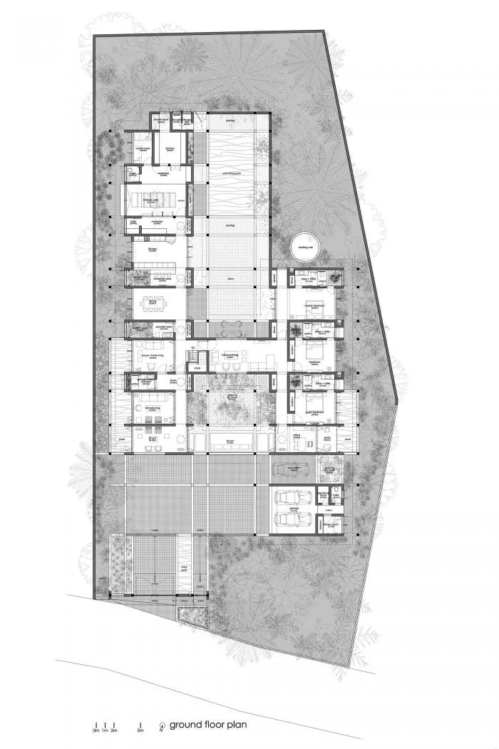 BIM Architecture | Geometric Order and Natural Landscape Quietly Blending: A Vacation Home in a Grid