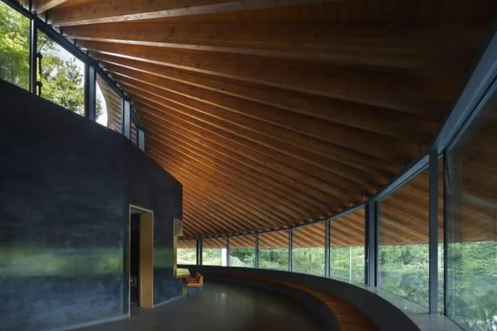BIM Architecture | Like a Round Hat: Cemetery Community Hall by the Narrow Mountain Lake/Nakamura Taki& NAP