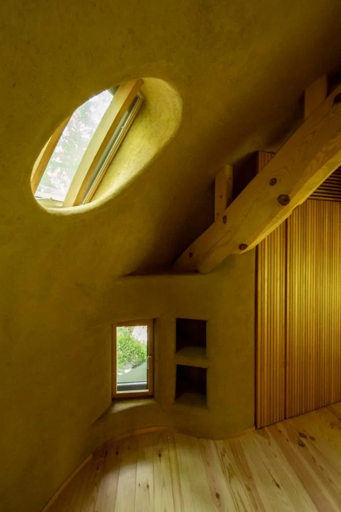 BIM architecture | Cute and playful, shell shaped earthen houses in the forest