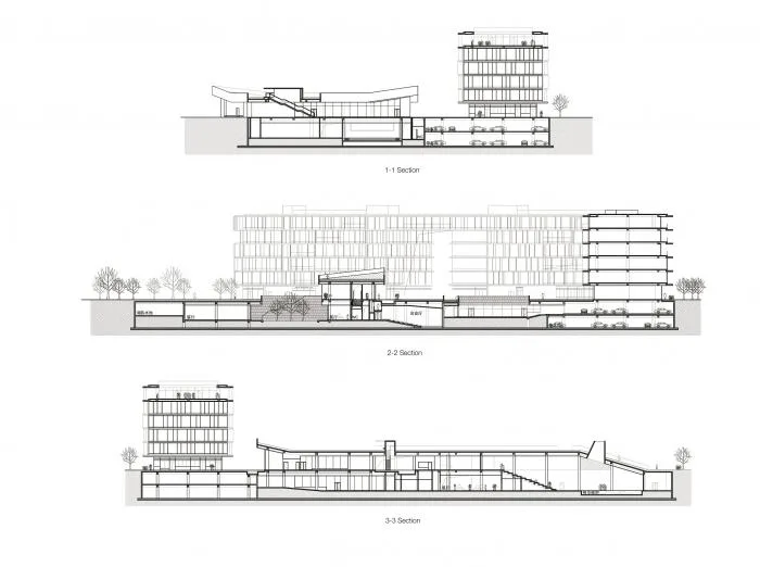 BIM architecture | Freely interpreted enclosed courtyard: Nanjing Pukou Cultural Center/BAU Architecture and Urban Design Firm
