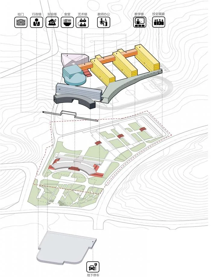 BIM Architecture | Stereoscopic "Courtyard" Space: Yunnan Normal University Experimental High School/Tsinghua University Architectural Design Institute+Tsinghua University School of Architecture