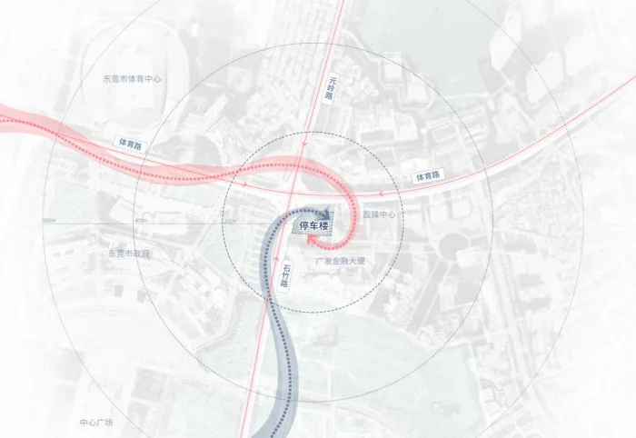 BIM Architecture | GWP New Work | 'Infinite Flow' - Demonstration Three Dimensional Parking Building in Dongguan CBD
