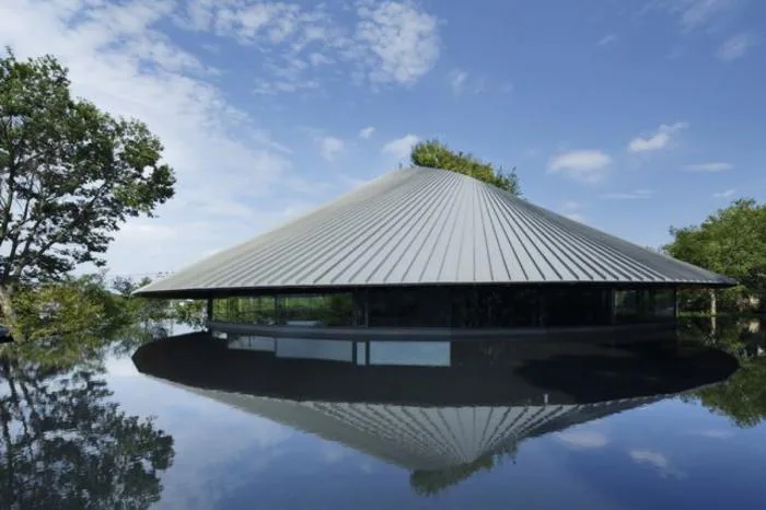 BIM Architecture | Like a Round Hat: Cemetery Community Hall by the Narrow Mountain Lake/Nakamura Taki& NAP