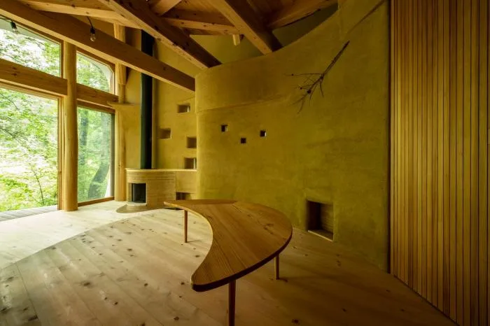 BIM architecture | Cute and playful, shell shaped earthen houses in the forest