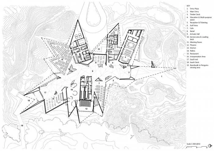 BIM Architecture | Abstract Deconstruction of the 'Long Ridge': Australian Penguin Homecoming Visitor Center