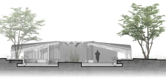 BIM architecture | Form gathering but spirit dispersing, clean water pool coffee shop/Tongji original design studio