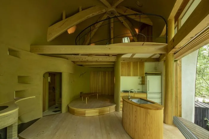 BIM architecture | Cute and playful, shell shaped earthen houses in the forest