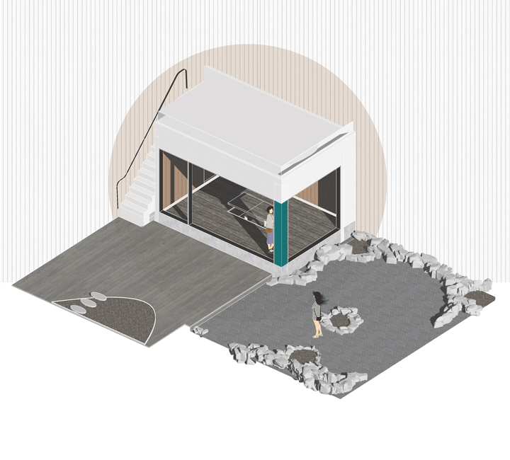 BIM architecture | One meter storage: showcasing skills quietly in a 100 square meter yard