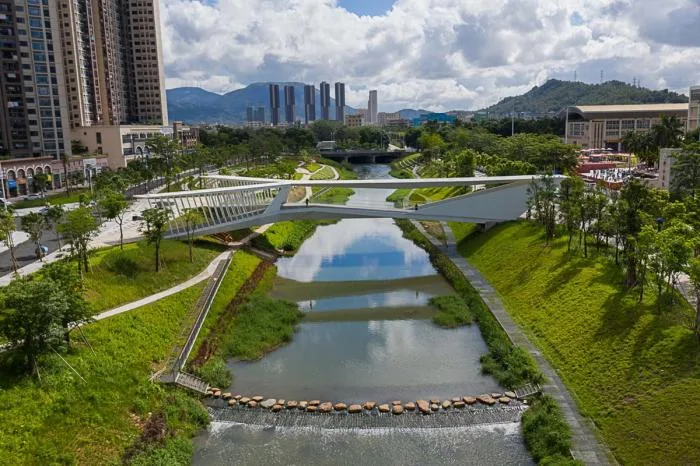BIM Architecture | Tension in Tranquility: Cross River Pedestrian Bridge at Shenzhen Pingshan Senior High School/Nansha Original