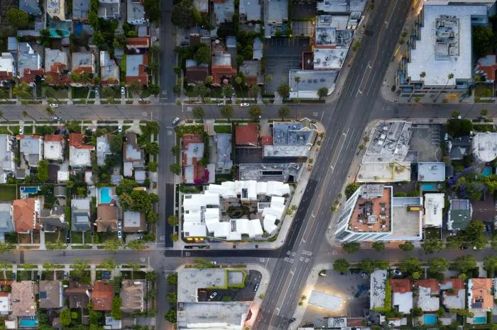 BIM Architecture | MAD's first project in the United States, 'Beverly Hills Courtyard,' completed, small village on the hillside