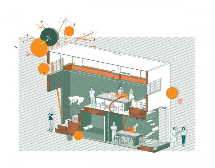 BIM architecture | Office space design half a meter away from home, Ningbo