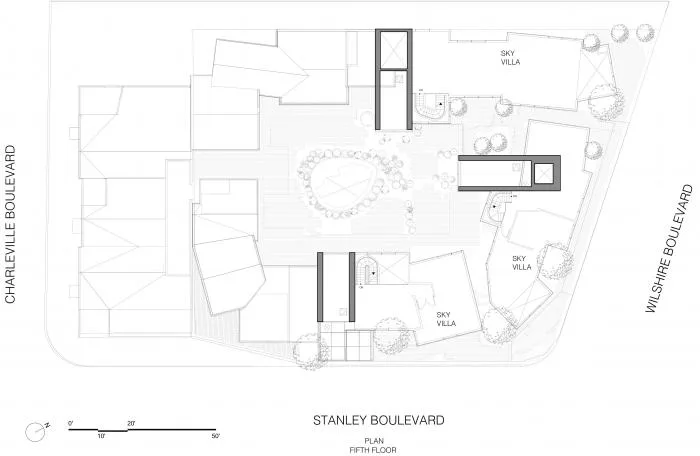 BIM Architecture | MAD's first project in the United States, 'Beverly Hills Courtyard,' completed, small village on the hillside