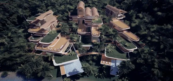 BIM Architecture | Zaha Hadid Architects' 'Roatan Island Residential' Solution, Floating Jungle Settlement