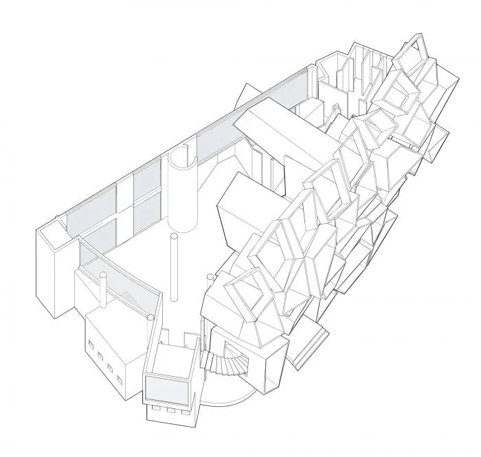 BIM architecture | Various folding panels assembled into a honeycomb like facade: Exhibition Building of Iran Greenland Convention Center