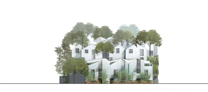 BIM Architecture | MAD's first project in the United States, 'Beverly Hills Courtyard,' completed, small village on the hillside