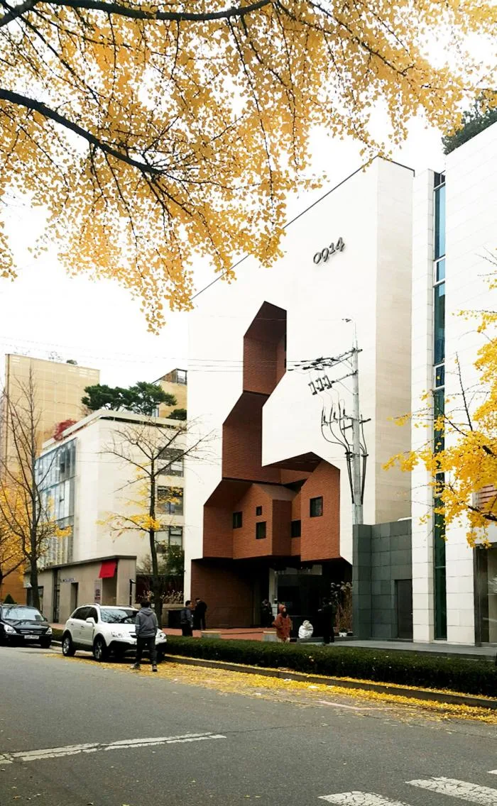 BIM Architecture | Village Small Houses Stacked in White Boxes: Korea 0914 Flagship Store