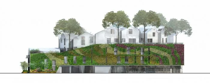 BIM Architecture | MAD's first project in the United States, 'Beverly Hills Courtyard,' completed, small village on the hillside