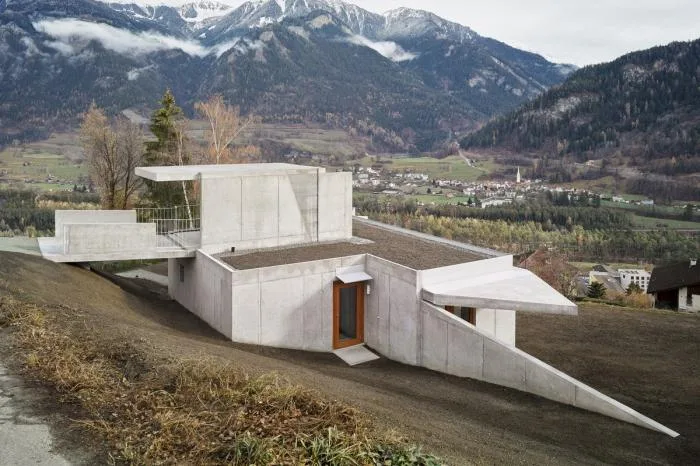 BIM Architecture | A Folding and Versatile Concrete Hut Surrounded by Mountains