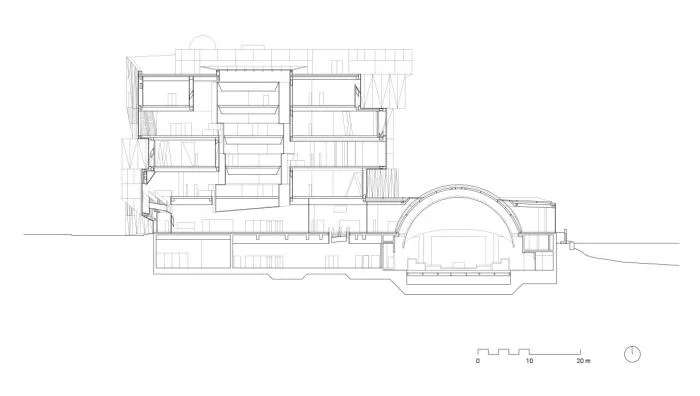 BIM Architecture | Heilbronn Technology Museum, a spiral enclosed horseshoe shaped space