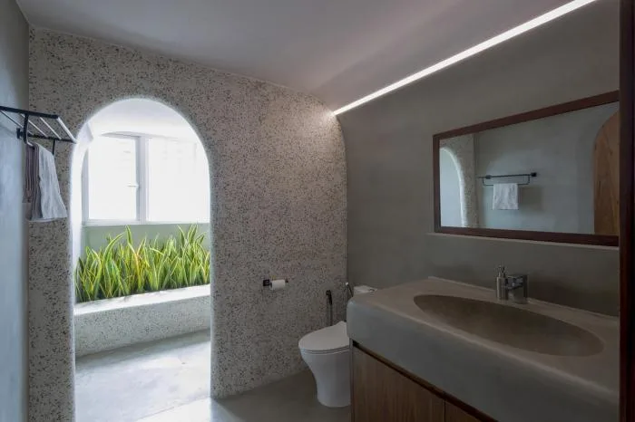 BIM Architecture | Terrazzo Apartment 'M à i' in Ho Chi Minh City, Defining Space with Curved Geometric Shapes/Whale Design Lab