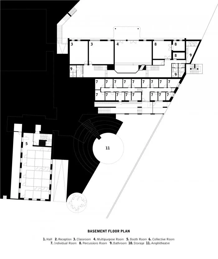 BIM Architecture | A Beautiful Landscape in Monochrome: ARTAVE/CCM Music Academy Addition