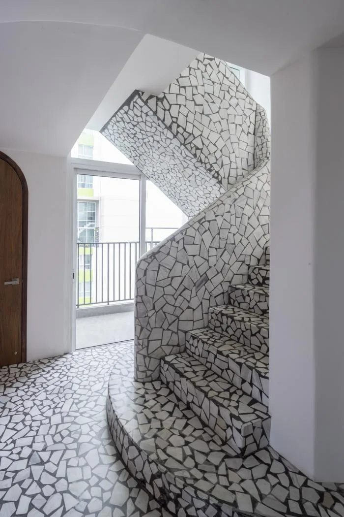 BIM Architecture | Terrazzo Apartment 'M à i' in Ho Chi Minh City, Defining Space with Curved Geometric Shapes/Whale Design Lab