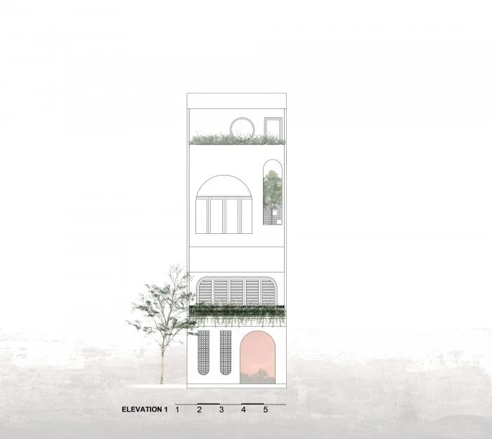 BIM architecture | Vertical courtyards adorned with greenery, balancing vitality and tranquility: V Villa Vietnam